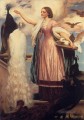 ein Mädchen Fütterung Peacocks Akademismus Frederic Leighton